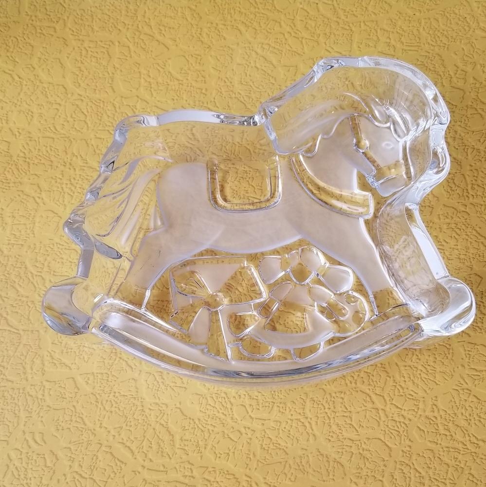 Christmas Rocking Horse Glass Dish
